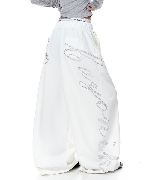 mushwear（マッシュウェア）の「ラインストーンスウェットパンツ（スウェットパンツ・メンズ・ホワイト/ブラウン・MEDIUM/LARGE/SMALL/X-LARGE）」の10枚目の写真