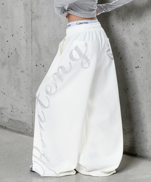 mushwear（マッシュウェア）の「ラインストーンスウェットパンツ（スウェットパンツ・メンズ・ホワイト/ブラウン・MEDIUM/LARGE/SMALL/X-LARGE）」の6枚目の写真