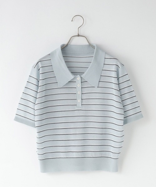 LOWRYS FARM（ローリーズファーム）の「シアーアソートポロ５Ｓ 666291（ポロシャツ・レディース・レッド/アイボリー/グレー/ブルー・FREE）」の3枚目の写真