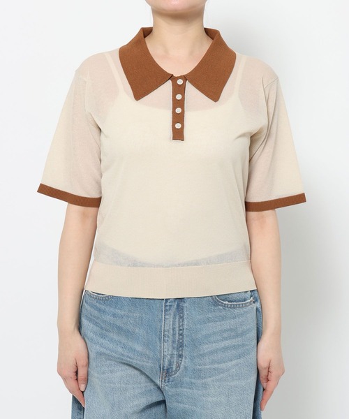 LOWRYS FARM（ローリーズファーム）の「シアーアソートポロ５Ｓ 666291（ポロシャツ・レディース・レッド/アイボリー/グレー/ブルー・FREE）」の5枚目の写真