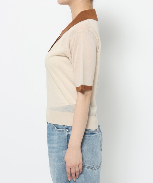 LOWRYS FARM（ローリーズファーム）の「シアーアソートポロ５Ｓ 666291（ポロシャツ・レディース・レッド/アイボリー/グレー/ブルー・FREE）」の6枚目の写真