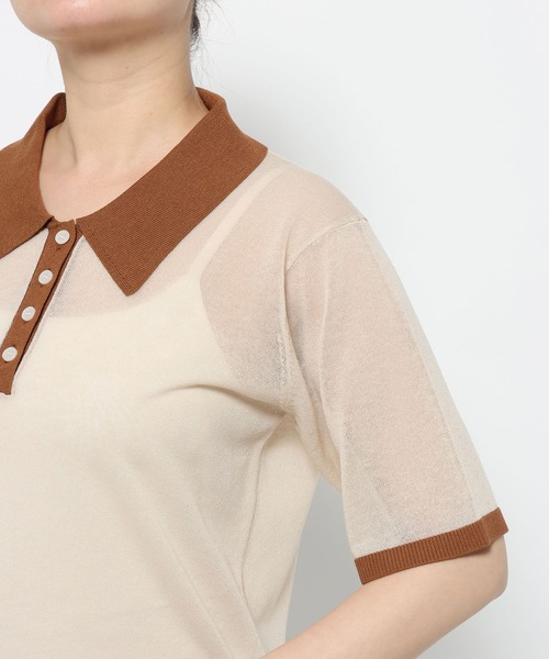 LOWRYS FARM（ローリーズファーム）の「シアーアソートポロ５Ｓ 666291（ポロシャツ・レディース・レッド/アイボリー/グレー/ブルー・FREE）」の9枚目の写真