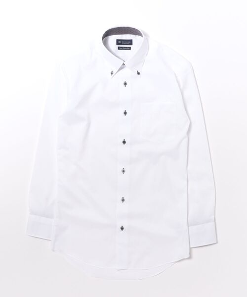 TOKYO SHIRTS（トウキョウシャツ）の「【超形態安定】【吸水速乾】 形態安定ノンアイロン ボタンダウン 長袖ビジネスワイシャツ（ビジネスシャツ・メンズ・ホワイト・首回り43cm-裄丈86cm/首回り43cm-裄丈82cm/首回り42cm-裄丈86cm/首回り42cm-裄丈82cm/首回り41cm-裄丈86cm/首回り41cm-裄丈82cm/首回り39cm-裄丈84cm/首回り39cm-裄丈80cm/首回り37cm-裄丈84cm/首回り37cm-裄丈80cm）」の6枚目の写真