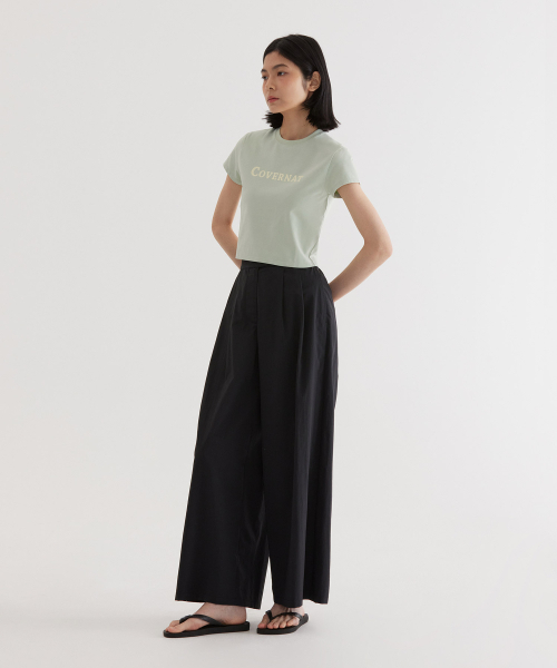 COVERNAT(カバーナット)の「(W) アセンティックロゴベイビーフィットTシャツ ライトグリーン(Tシャツ/カットソー・レディース・その他・WS/WM)」の5枚目の写真
