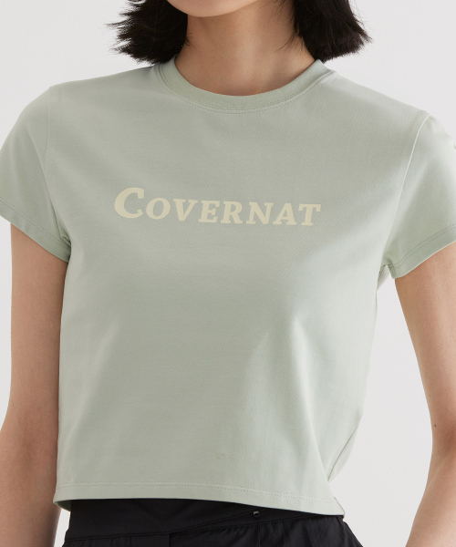 COVERNAT(カバーナット)の「(W) アセンティックロゴベイビーフィットTシャツ ライトグリーン(Tシャツ/カットソー・レディース・その他・WS/WM)」の7枚目の写真