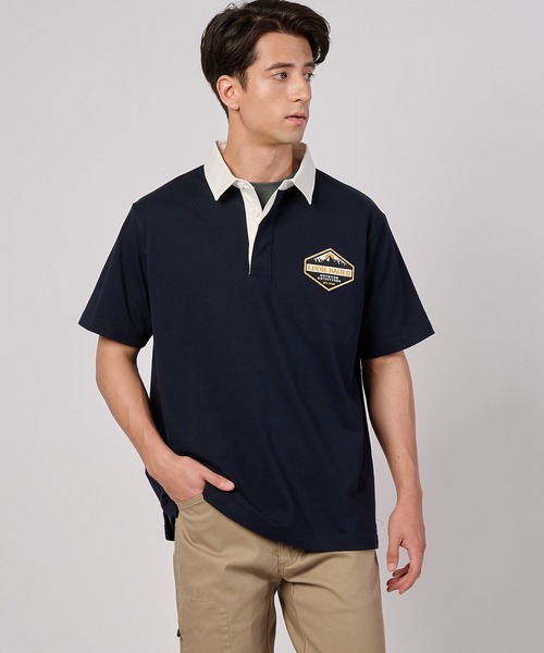 Eddie Bauer(エディーバウアー)の「半袖 ラグビーシャツ(ポロシャツ・メンズ・ブルーグレー/バーガンディー/カーキ/ネイビー・S/M/L/XL/XXL)」の3枚目の写真