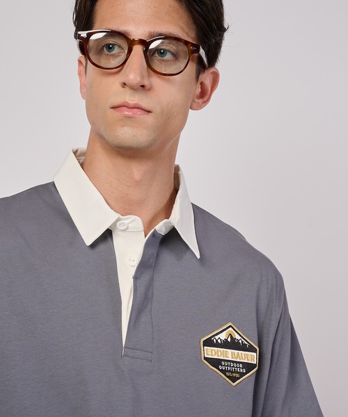 Eddie Bauer(エディーバウアー)の「半袖 ラグビーシャツ(ポロシャツ・メンズ・ブルーグレー/バーガンディー/カーキ/ネイビー・S/M/L/XL/XXL)」の11枚目の写真