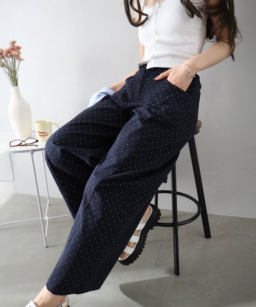 SpRay（スプレイ）の「ドットバレルパンツ（その他パンツ・レディース・ネイビー/アイボリー・MEDIUM）」の6枚目の写真