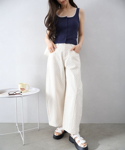 SpRay（スプレイ）の「ドットバレルパンツ（その他パンツ・レディース・ネイビー/アイボリー・MEDIUM）」の8枚目の写真