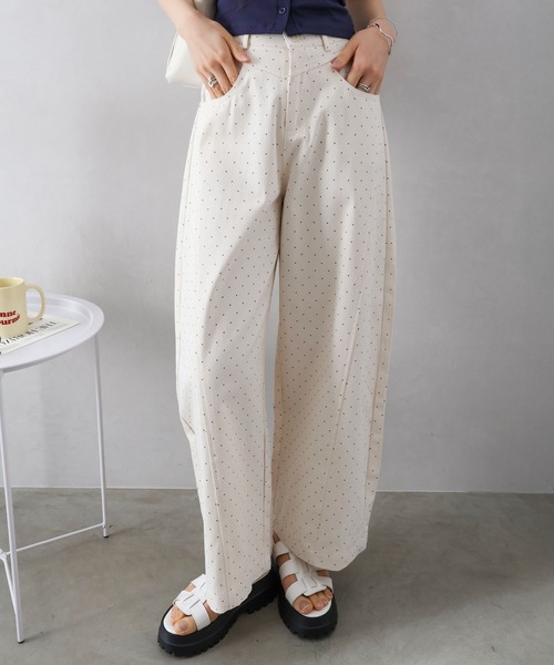 SpRay（スプレイ）の「ドットバレルパンツ（その他パンツ・レディース・ネイビー/アイボリー・MEDIUM）」の9枚目の写真