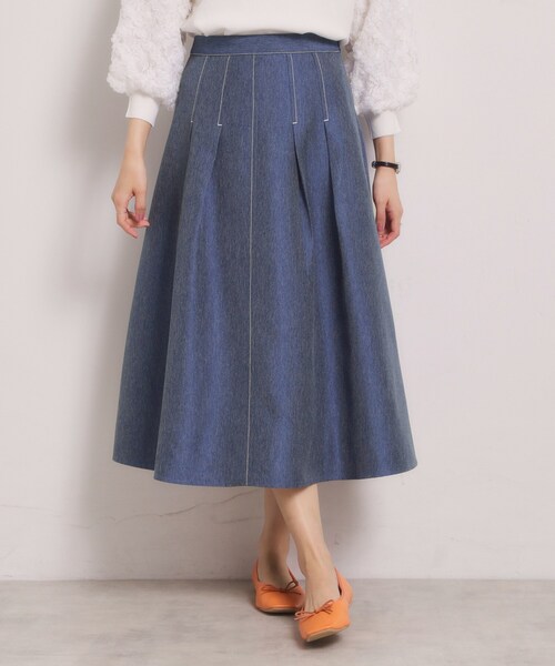 ITS'DEMO（イッツデモ）の「【洗濯機OK】デニム風スカート（スカート・レディース・ネイビー/ブラック・00）」の2枚目の写真
