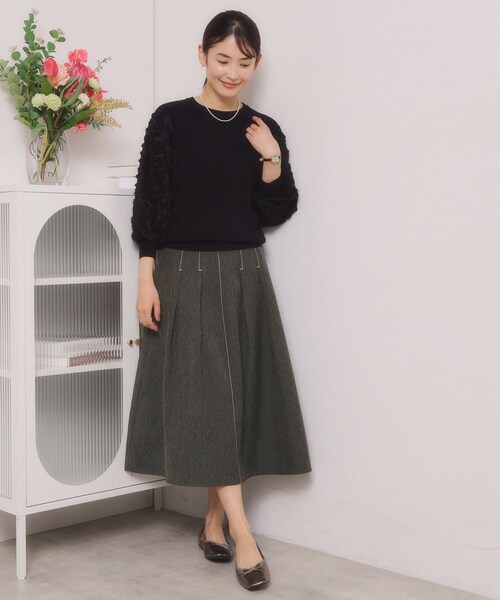 ITS'DEMO（イッツデモ）の「【洗濯機OK】デニム風スカート（スカート・レディース・ネイビー/ブラック・00）」の5枚目の写真