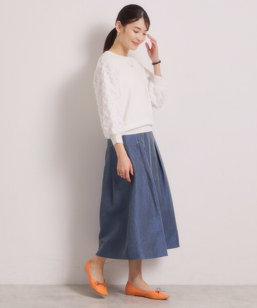 ITS'DEMO（イッツデモ）の「【洗濯機OK】デニム風スカート（スカート・レディース・ネイビー/ブラック・00）」の8枚目の写真