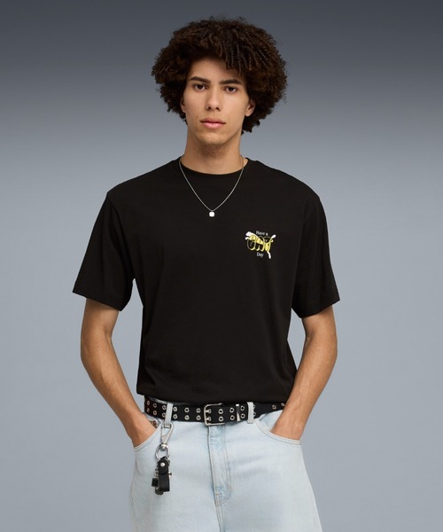 PUMA(プーマ)の「PUMA プーマ メンズ グラフィックス バブル フォント リラックス 半袖 Tシャ(Tシャツ/カットソー・メンズ・ブラック/ホワイト・LARGE/X-LARGE/XX-LARGE/SMALL/MEDIUM)」の1枚目の写真
