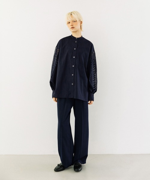 WCJ(ダブルシージェイ)の「【速乾】【防シワ】センタープレスタックパンツ(その他パンツ・レディース・ネイビー/アイボリー/ブラック・FREE)」の1枚目の写真