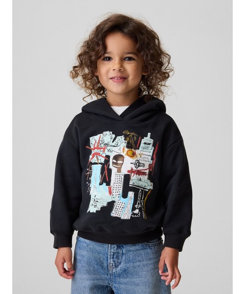 GAP(ギャップ)の「ジャン=ミシェル・バスキア ヴィンテージソフトパーカー (幼児)(パーカー・キッズ・ブラック・80cm/90cm/105cm/100cm/110cm/95cm)」の1枚目の写真