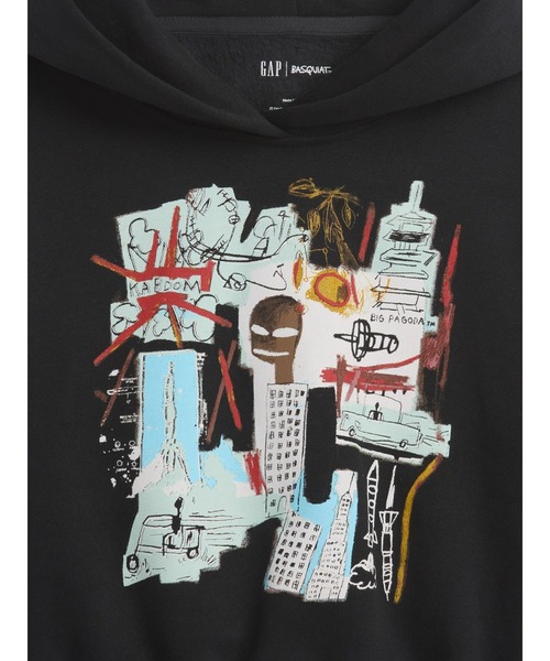 GAP(ギャップ)の「ジャン=ミシェル・バスキア ヴィンテージソフトパーカー (幼児)(パーカー・キッズ・ブラック・80cm/90cm/105cm/100cm/110cm/95cm)」の4枚目の写真