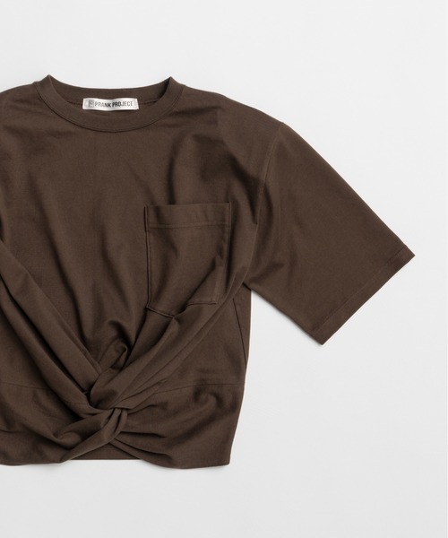 PRANK PROJECT(プランクプロジェクト)の「【2026Summer Pre-Order】ツイステッドクロップドTEE / Twisted Cropped T-Shirt(Tシャツ/カットソー・レディース・ライトグレー/ブラウン/ピンク・FREE)」の16枚目の写真