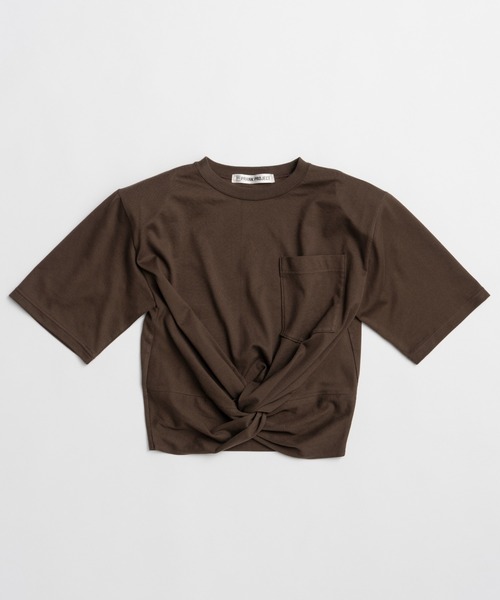 PRANK PROJECT(プランクプロジェクト)の「【2026Summer Pre-Order】ツイステッドクロップドTEE / Twisted Cropped T-Shirt(Tシャツ/カットソー・レディース・ライトグレー/ブラウン/ピンク・FREE)」の14枚目の写真