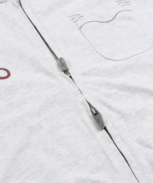 RuNaKi'Hu'（ルナキフ）の「WXJ045 エングミ スウェット 半袖 フードジップアップ (ホワイトメランジ)（Tシャツ/カットソー・レディース・その他・1/2）」の10枚目の写真
