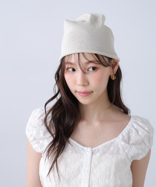 FREE'S MART（フリーズマート）の「ロールリボンワッチ（ニットキャップ/ビーニー・レディース・ベージュ/ブラック/グレー・ﾌﾘ-）」の3枚目の写真