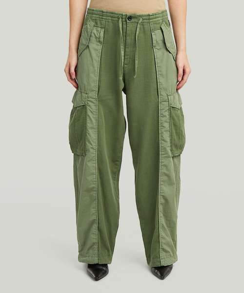 G-STAR（ジースター）の「【Safari Online掲載】Fabric Mix Cargo Pants/異素材ミックスリラックスストレートカーゴパンツ（カーゴパンツ・レディース・カーキ・25inch/26inch/24inch/27inch）」の4枚目の写真