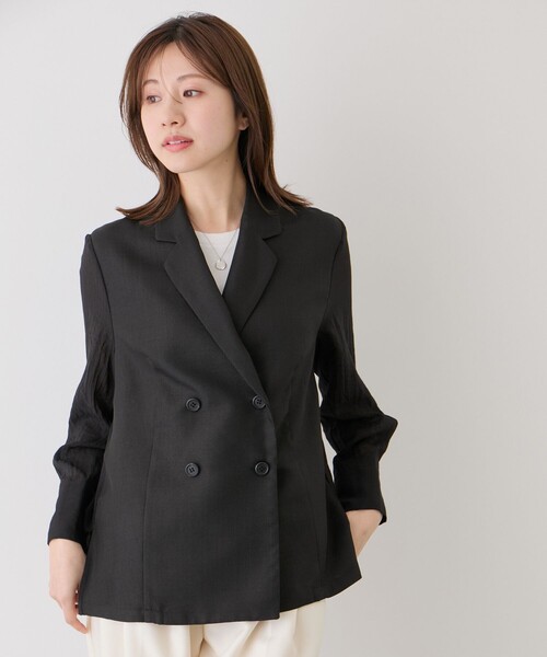 Jayro（ジャイロ）の「異素材使いジャケット（テーラードジャケット・レディース・ベージュ/グレー/ブラック・M）」の6枚目の写真