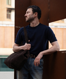 MANNERGRAM（マナーグラム）の「[ゼニア イタリア輸入原糸] Zegna YARN ラウンドニット ネイビー_ゼニア サマーウール100（ニット/セーター）」