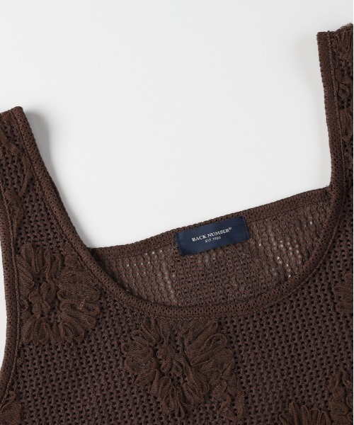 BACK NUMBER(バックナンバー)の「BACK NUMBER(バックナンバー)シアー刺繍ビスチェ(ベスト・レディース・ブラック/ブラウン/キナリ・L/M)」の5枚目の写真