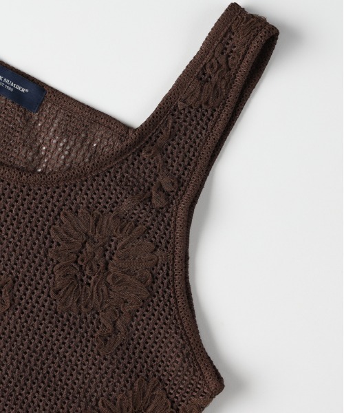 BACK NUMBER(バックナンバー)の「BACK NUMBER(バックナンバー)シアー刺繍ビスチェ(ベスト・レディース・ブラック/ブラウン/キナリ・L/M)」の6枚目の写真