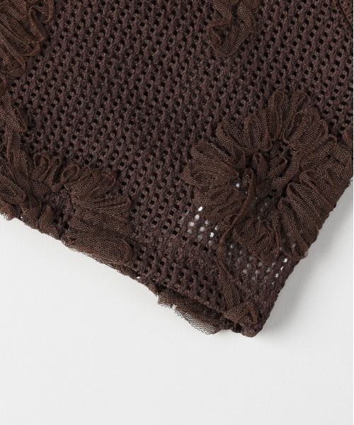 BACK NUMBER(バックナンバー)の「BACK NUMBER(バックナンバー)シアー刺繍ビスチェ(ベスト・レディース・ブラック/ブラウン/キナリ・L/M)」の7枚目の写真