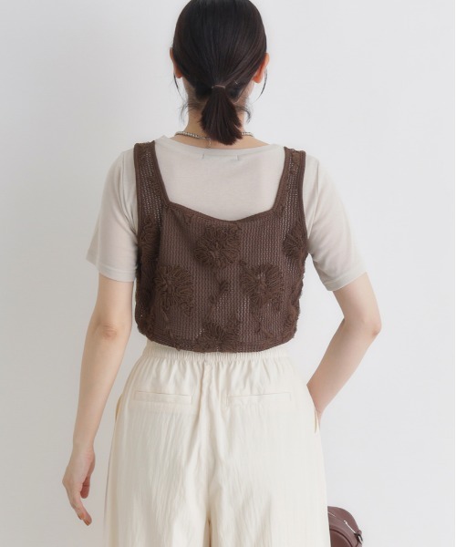 BACK NUMBER(バックナンバー)の「BACK NUMBER(バックナンバー)シアー刺繍ビスチェ(ベスト・レディース・ブラック/ブラウン/キナリ・L/M)」の18枚目の写真