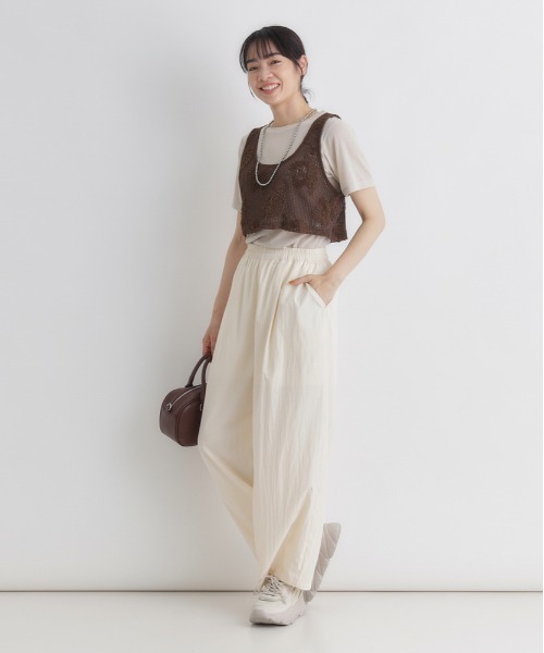 BACK NUMBER(バックナンバー)の「BACK NUMBER(バックナンバー)シアー刺繍ビスチェ(ベスト・レディース・ブラック/ブラウン/キナリ・L/M)」の20枚目の写真