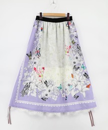 iS ScoLar（イズスカラー）の「562216：お花いっぱい レース×ドロスト付きスカート（スカート）」