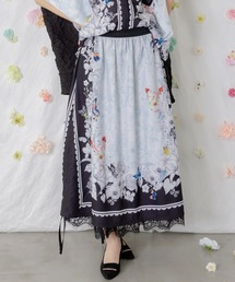 562216：お花いっぱい レース×ドロスト付きスカート