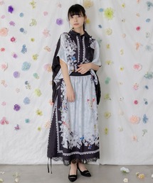 iS ScoLar（イズスカラー）の「562216：お花いっぱい レース×ドロスト付きスカート（スカート）」