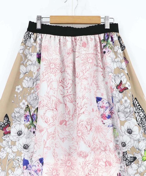 iS ScoLar(イズスカラー)の「562216:お花いっぱい レース×ドロスト付きスカート(スカート・レディース・ベージュ/ブラック/パープル・M)」の15枚目の写真