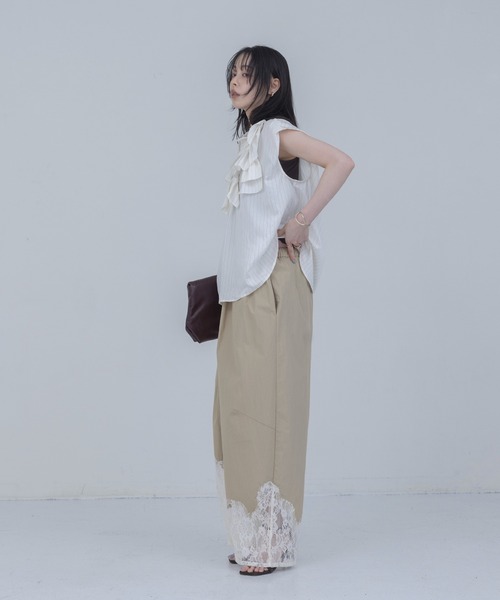 Eimee Law(エイミーロウ)の「ランダムリボン タックスリーブブラウス(シャツ/ブラウス・レディース・ストライプ/チェック/ブラック/オフホワイト・FREE)」の20枚目の写真