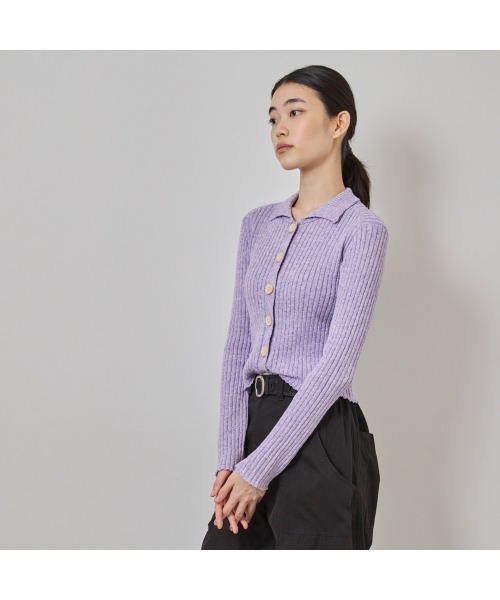 COMMON＋HAUS（コモンハウス）の「クロップド　ニットカーディガン（カーディガン/ボレロ・レディース・ライラック/ブラック/ブルー・M/L）」の8枚目の写真