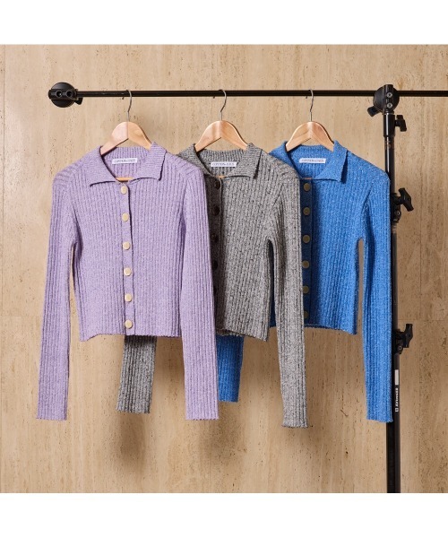 COMMON＋HAUS（コモンハウス）の「クロップド　ニットカーディガン（カーディガン/ボレロ・レディース・ライラック/ブラック/ブルー・M/L）」の21枚目の写真
