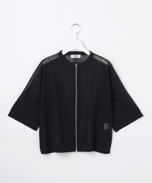 J.PRESS（ジェイプレス）の「SHEER LIGHT KNIT ブルゾン（ブルゾン・レディース・ネイビー系3/ブラック系/ベージュ系/ホワイト系・T13/T15）」の16枚目の写真