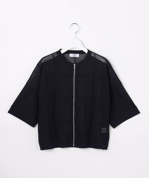 J.PRESS（ジェイプレス）の「SHEER LIGHT KNIT ブルゾン（ブルゾン・レディース・ネイビー系3/ブラック系/ベージュ系/ホワイト系・T13/T15）」の17枚目の写真