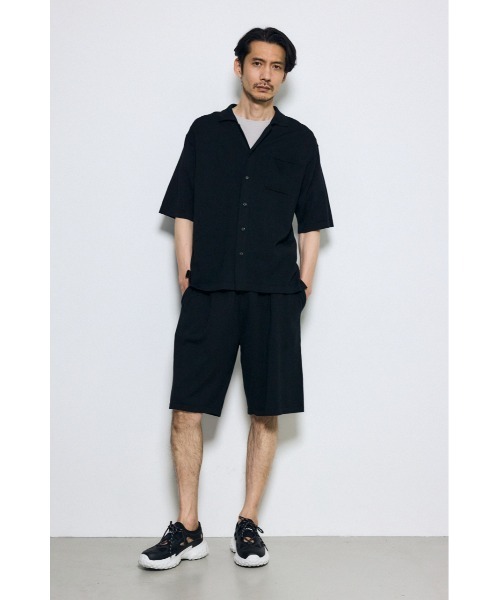 AZUL by moussy(アズールバイマウジー)の「リラックスオープンカラーニットシャツ(ニット/セーター・メンズ・ブラック/グレー・MEDIUM/LARGE)」の5枚目の写真