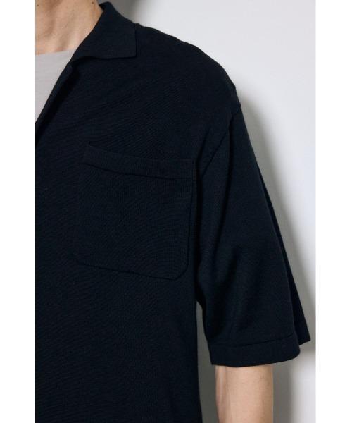 AZUL by moussy(アズールバイマウジー)の「リラックスオープンカラーニットシャツ(ニット/セーター・メンズ・ブラック/グレー・MEDIUM/LARGE)」の10枚目の写真