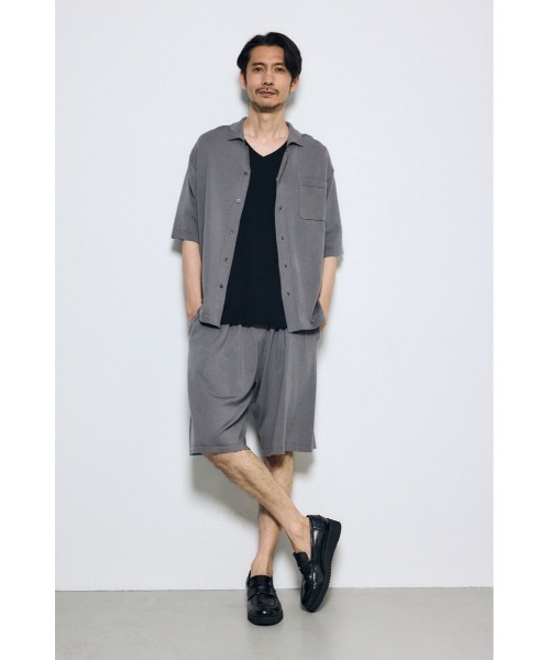 AZUL by moussy(アズールバイマウジー)の「リラックスオープンカラーニットシャツ(ニット/セーター・メンズ・ブラック/グレー・MEDIUM/LARGE)」の14枚目の写真