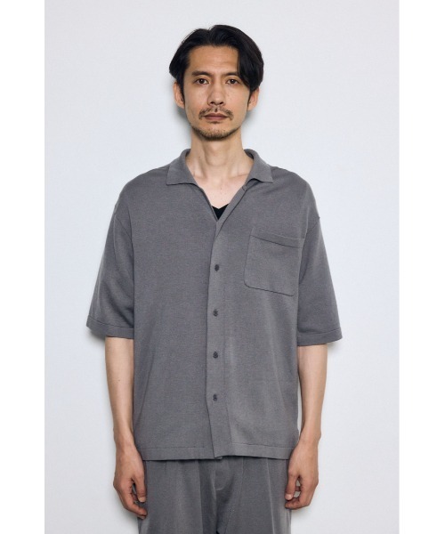 AZUL by moussy(アズールバイマウジー)の「リラックスオープンカラーニットシャツ(ニット/セーター・メンズ・ブラック/グレー・MEDIUM/LARGE)」の15枚目の写真
