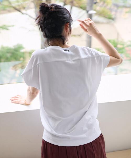FREAK'S STORE(フリークスストア)の「Americana × THOUSAND MILE × FREAK'S STORE/アメリカーナ × サウザンドマイル 別注 天竺Tシャツ/吸汗 速乾 抗菌防臭効果あり(Tシャツ/カットソー・レディース・チャコール/オフホワイト/グレー・フリ-)」の20枚目の写真