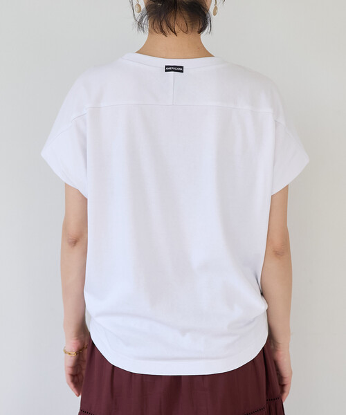 FREAK'S STORE(フリークスストア)の「Americana × THOUSAND MILE × FREAK'S STORE/アメリカーナ × サウザンドマイル 別注 天竺Tシャツ/吸汗 速乾 抗菌防臭効果あり(Tシャツ/カットソー・レディース・チャコール/オフホワイト/グレー・フリ-)」の12枚目の写真