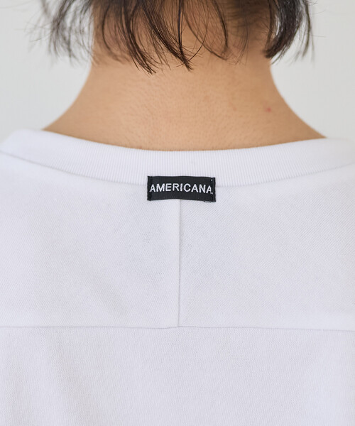 FREAK'S STORE(フリークスストア)の「Americana × THOUSAND MILE × FREAK'S STORE/アメリカーナ × サウザンドマイル 別注 天竺Tシャツ/吸汗 速乾 抗菌防臭効果あり(Tシャツ/カットソー・レディース・チャコール/オフホワイト/グレー・フリ-)」の13枚目の写真