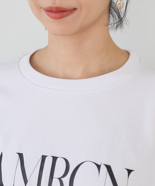 FREAK'S STORE(フリークスストア)の「Americana × THOUSAND MILE × FREAK'S STORE/アメリカーナ × サウザンドマイル 別注 天竺Tシャツ/吸汗 速乾 抗菌防臭効果あり(Tシャツ/カットソー・レディース・チャコール/オフホワイト/グレー・フリ-)」の14枚目の写真